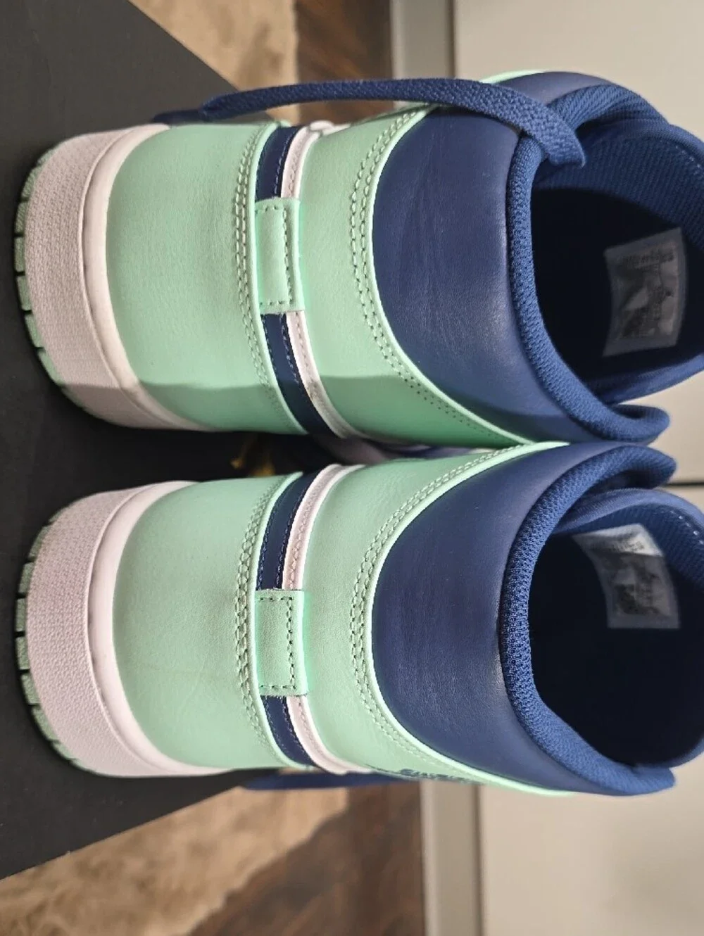 Jordan 1 Mid in Navy, Mint & White Leather